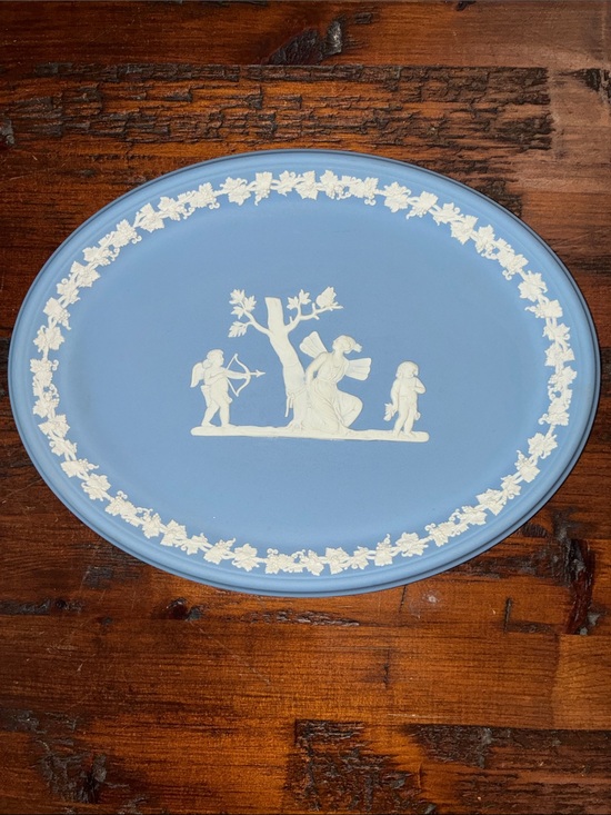 Wedgwood Other - Vintage Wedgwood Blue Jasper Cherub Oval Tray